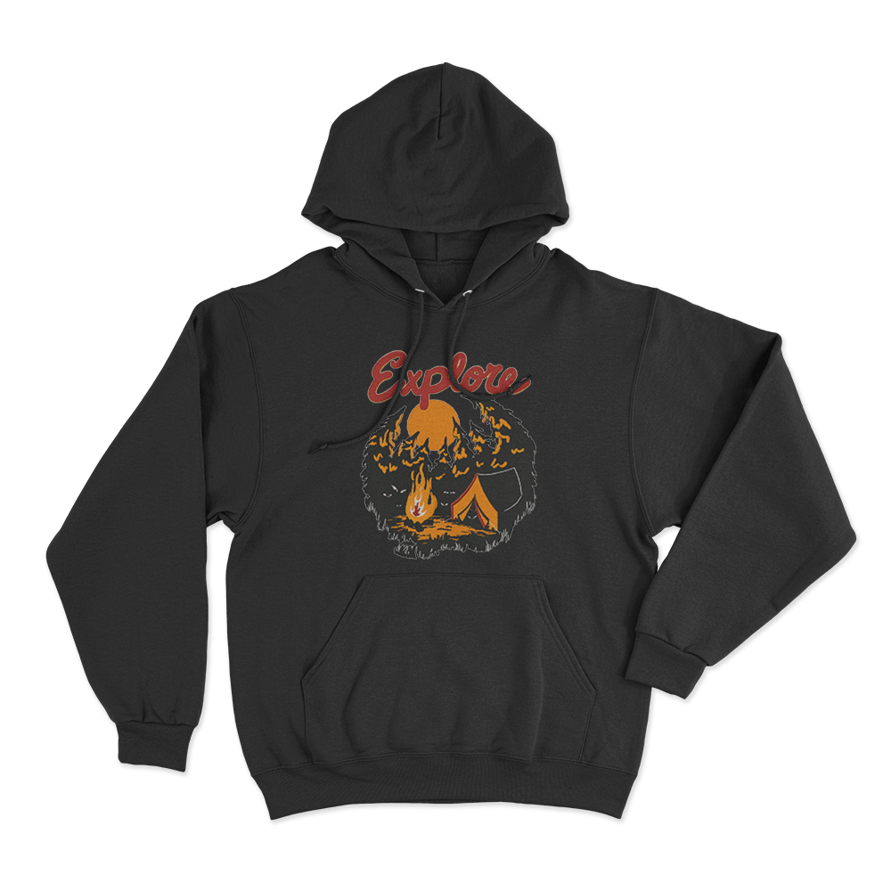 Explore Unisex Hoodie Black Explore Unisex Hoodie Black