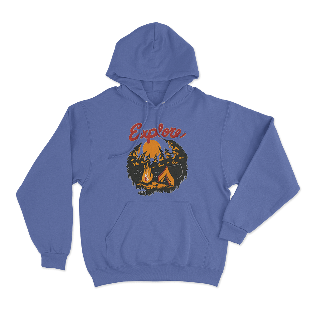 Explore Unisex Hoodie Blue Explore Unisex Hoodie Blue