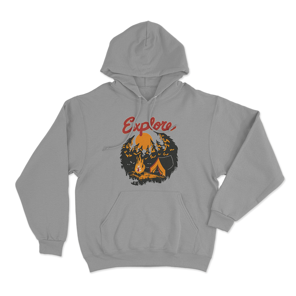 Explore Unisex Hoodie Grey Explore Unisex Hoodie Grey