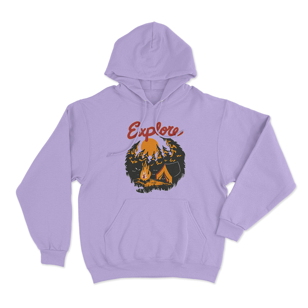 Explore Unisex Hoodie Purple Explore Unisex Hoodie Purple