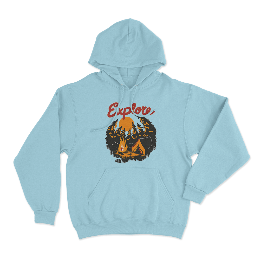 Explore Unisex Hoodie Sky Blue Explore Unisex Hoodie Sky Blue