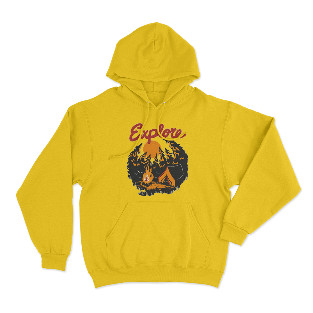 Explore Unisex Hoodie Yellow Explore Unisex Hoodie Yellow