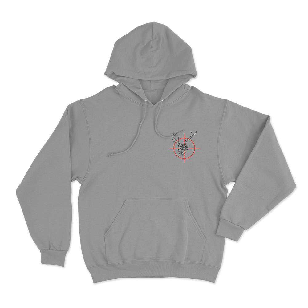 Hunter Skull Target Unisex Hoodie Grey Hunter Skull Target Unisex Hoodie Grey