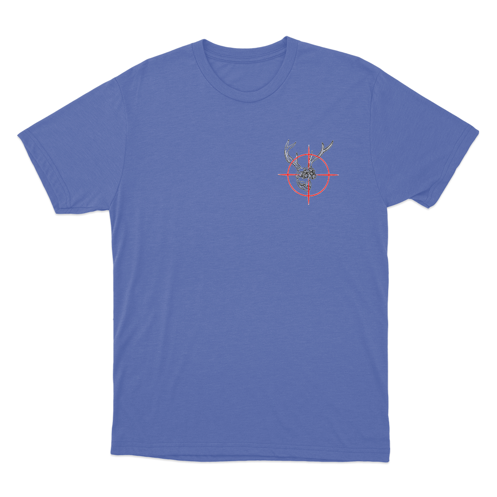 Hunter Skull Target Unisex T Shirt Blue Hunter Skull Target Unisex T Shirt Blue