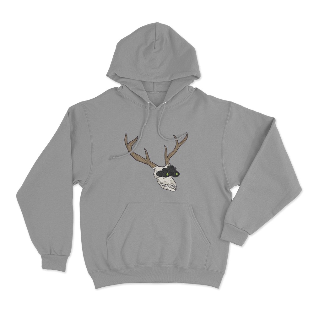 Wendigoon Antler Skull Logo Unisex Hoodie Grey Wendigoon Antler Skull Logo Unisex Hoodie Grey