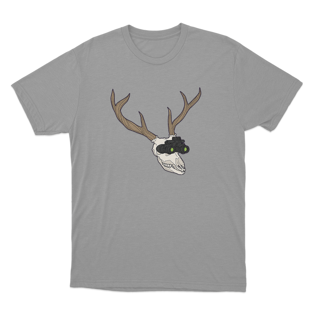 Wendigoon Antler Skull Logo Unisex T Shirt Grey Wendigoon Antler Skull Logo Unisex T Shirt Grey