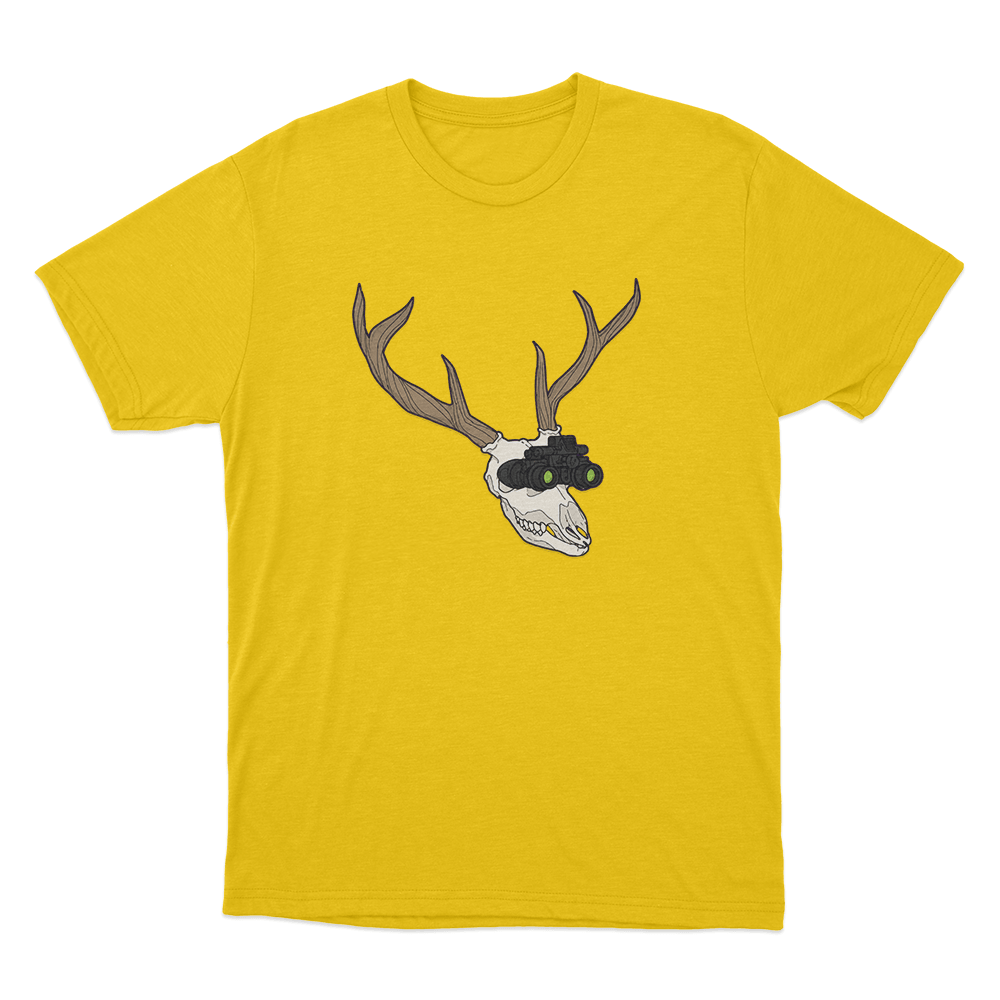 Wendigoon Antler Skull Logo Unisex T Shirt Yellow Wendigoon Antler Skull Logo Unisex T Shirt Yellow