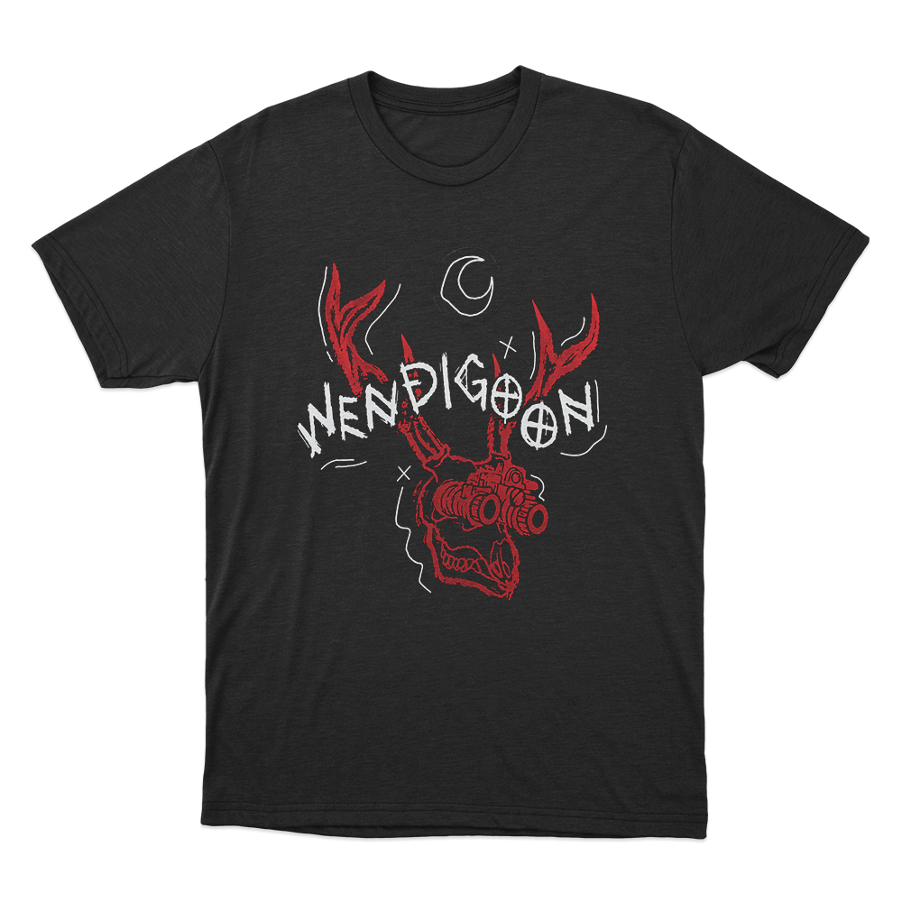 Wendigoon Antler Skull Unisex T Shirt Black Wendigoon Antler Skull Unisex T Shirt Black
