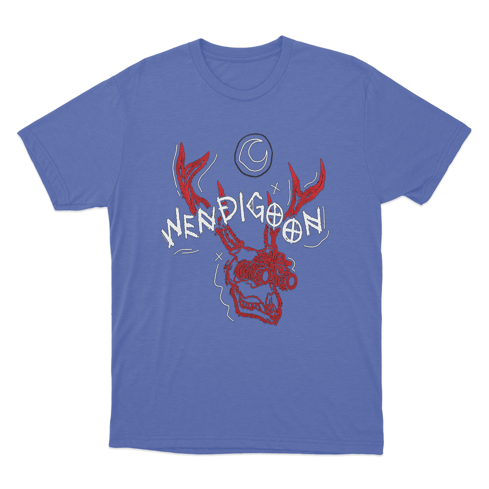 Wendigoon Antler Skull Unisex T Shirt Blue Wendigoon Antler Skull Unisex T Shirt Blue