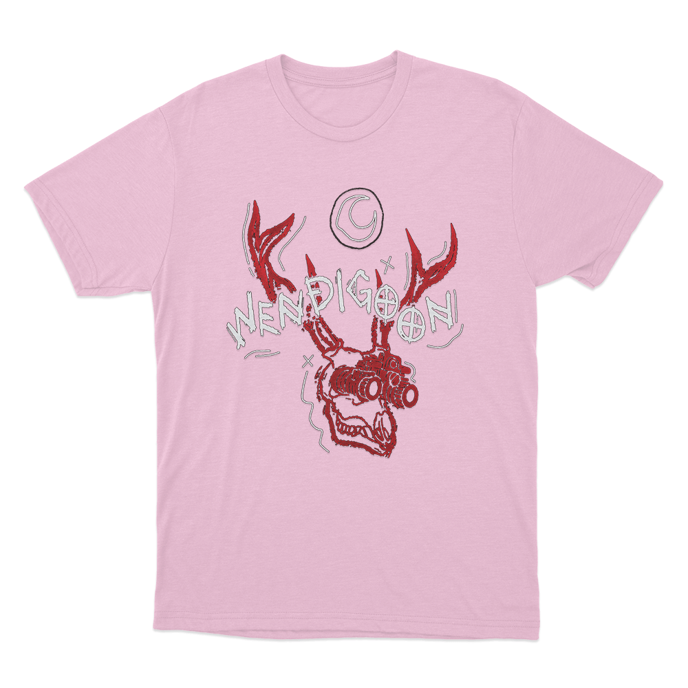Wendigoon Antler Skull Unisex T Shirt Pink Wendigoon Antler Skull Unisex T Shirt Pink