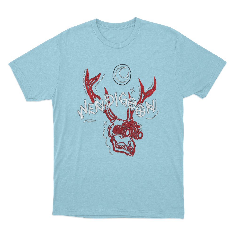 Wendigoon Antler Skull Unisex T Shirt Sky Blue Wendigoon Antler Skull Unisex T Shirt Sky Blue