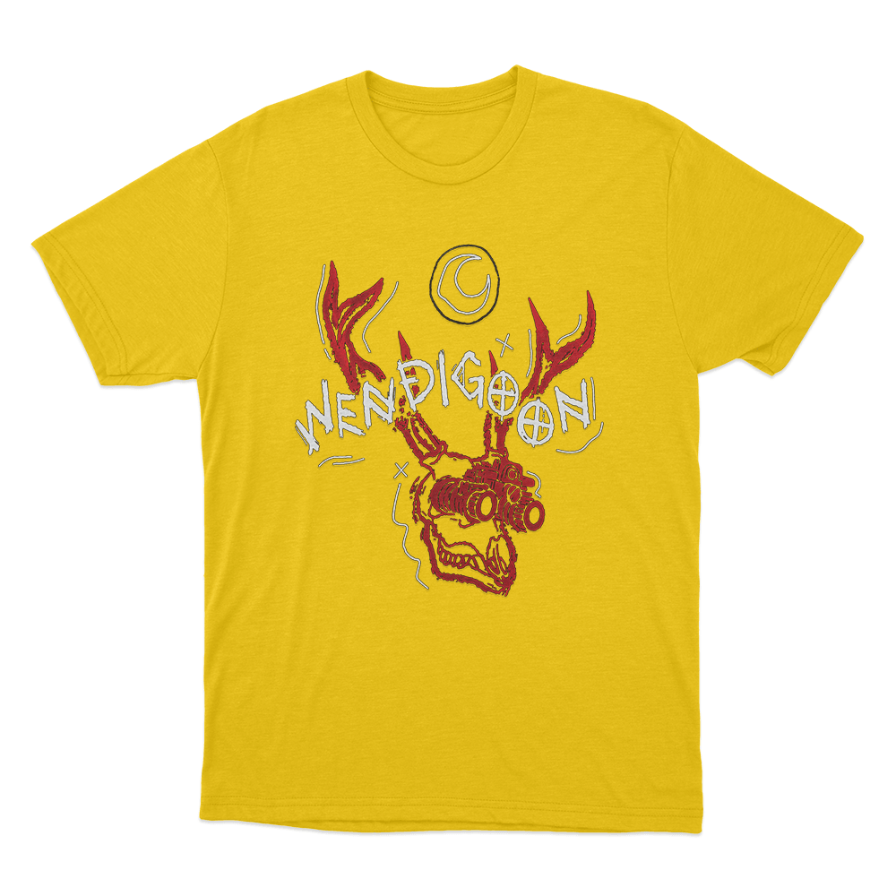 Wendigoon Antler Skull Unisex T Shirt Yellow Wendigoon Antler Skull Unisex T Shirt Yellow